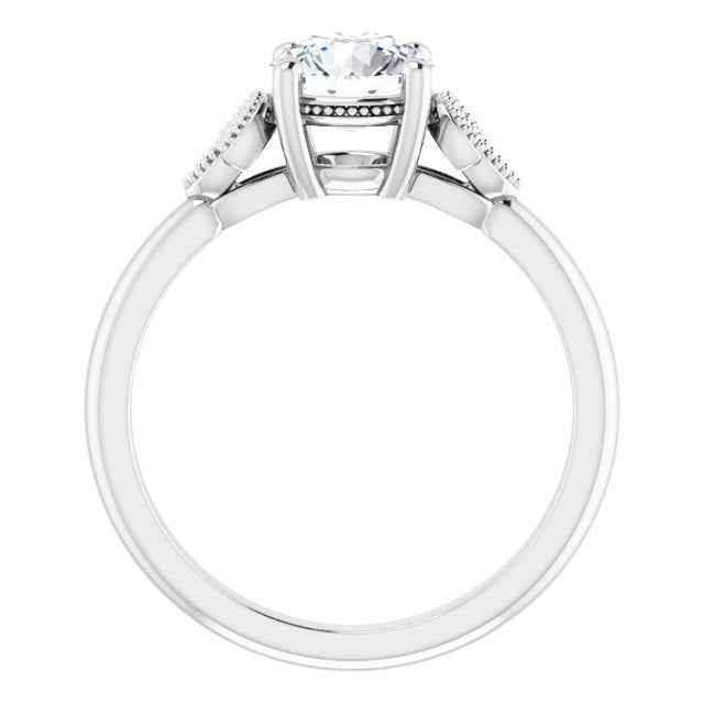 1.00ct Round Shape Moissanite Nature-Inspired Solitaire Engagement Ring