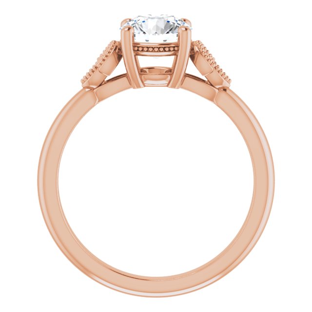 1.00ct Round Shape Moissanite Nature-Inspired Solitaire Engagement Ring