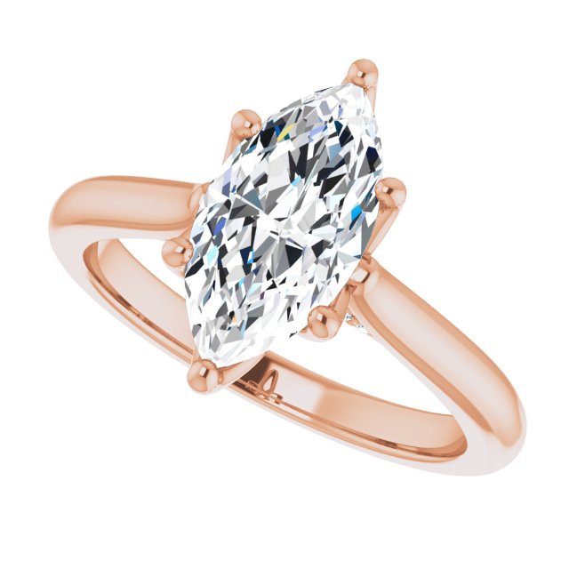 Two Carat Marquise Accented Engagement Ring