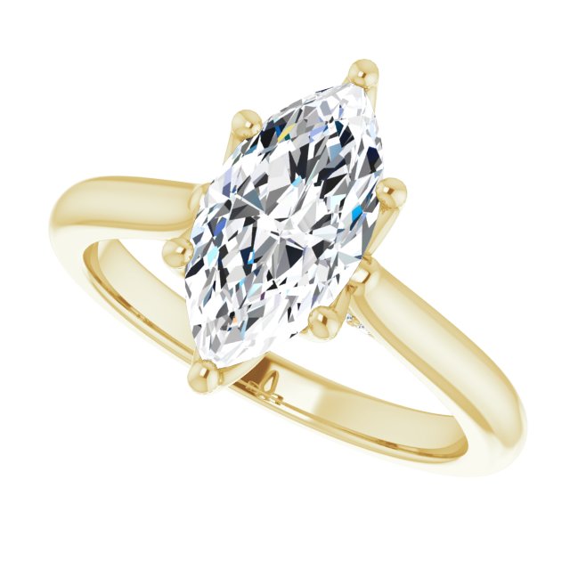 Two Carat Marquise Accented Engagement Ring