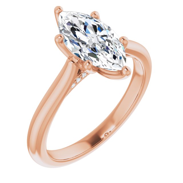 Two Carat Marquise Accented Engagement Ring
