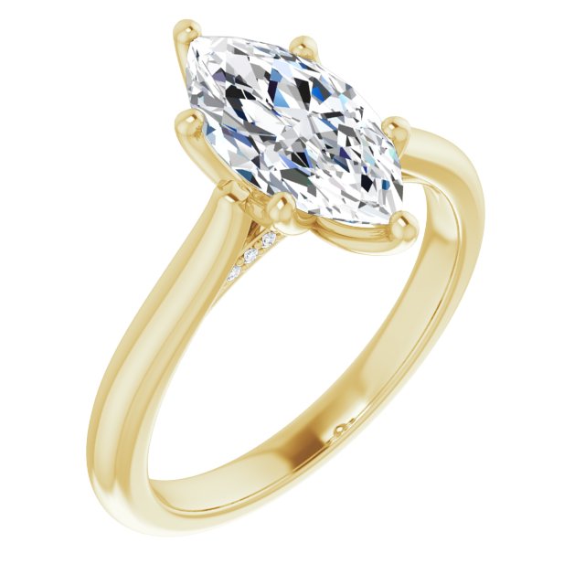 Two Carat Marquise Accented Engagement Ring