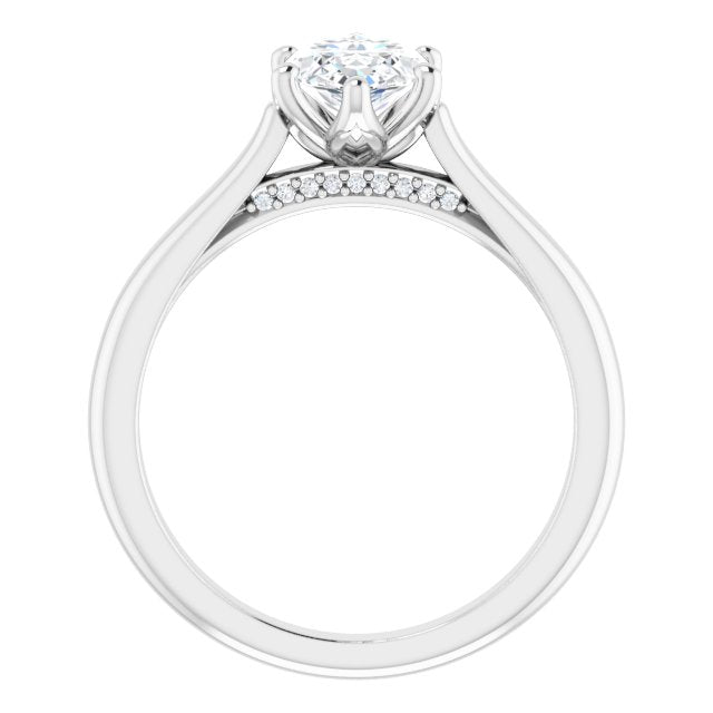 Two Carat Marquise Accented Engagement Ring