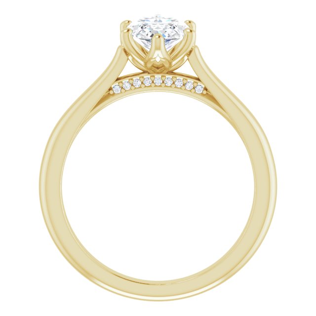 Two Carat Marquise Accented Engagement Ring