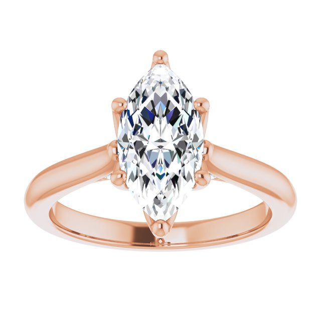 Two Carat Marquise Accented Engagement Ring