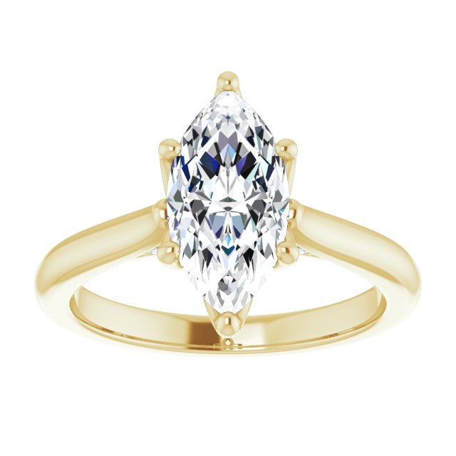 Two Carat Marquise Accented Engagement Ring