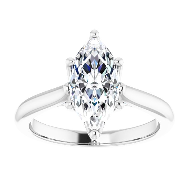 Two Carat Marquise Accented Engagement Ring