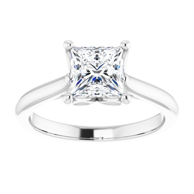 1.25ct Princess Cut Moissanite Solitaire Engagement Ring