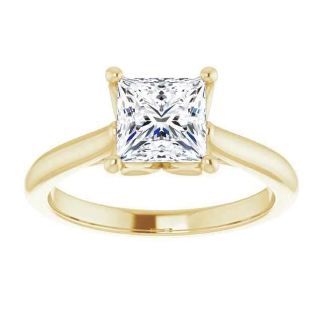 1.25ct Princess Cut Moissanite Solitaire Engagement Ring