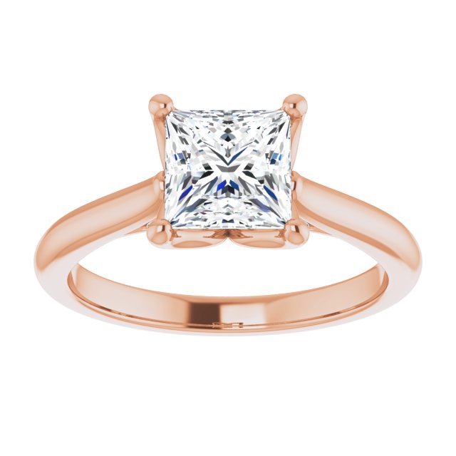 1.25ct Princess Cut Moissanite Solitaire Engagement Ring