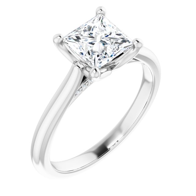 1.25ct Princess Cut Moissanite Solitaire Engagement Ring
