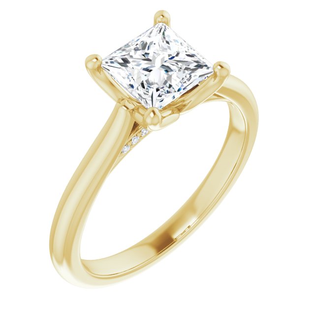 1.25ct Princess Cut Moissanite Solitaire Engagement Ring