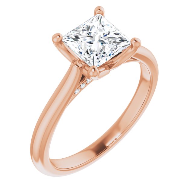 1.25ct Princess Cut Moissanite Solitaire Engagement Ring
