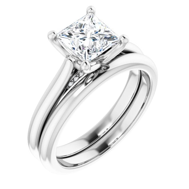 1.25ct Princess Cut Moissanite Solitaire Engagement Ring