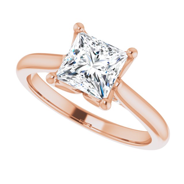 1.25ct Princess Cut Moissanite Solitaire Engagement Ring