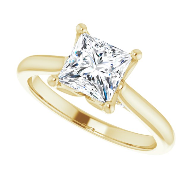 1.25ct Princess Cut Moissanite Solitaire Engagement Ring