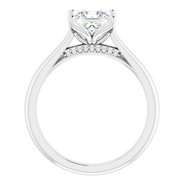 1.25ct Princess Cut Moissanite Solitaire Engagement Ring