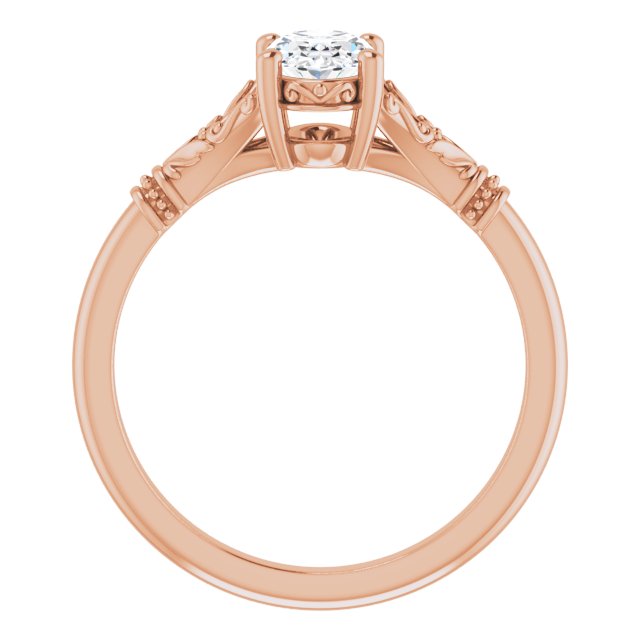 3/4ct Oval Moissanite Vintage Ring