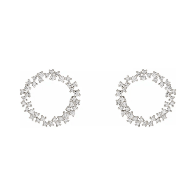 white Gold scatter circle LG diamond earrings