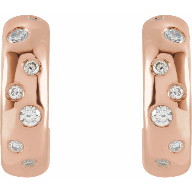 LG Diamond Bezel Set 3/4 Hoop Earrings-3