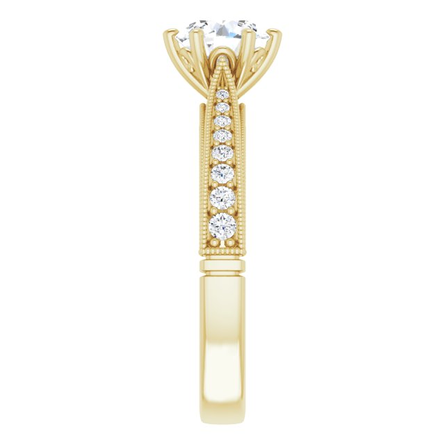 One Carat Round Moissanite Vintage Ring