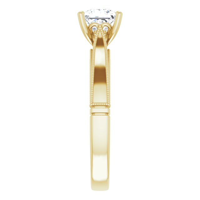 One Carat Princess Cut Moissanite Vintage RingOne Carat Princess Cut Moissanite Vintage Ring