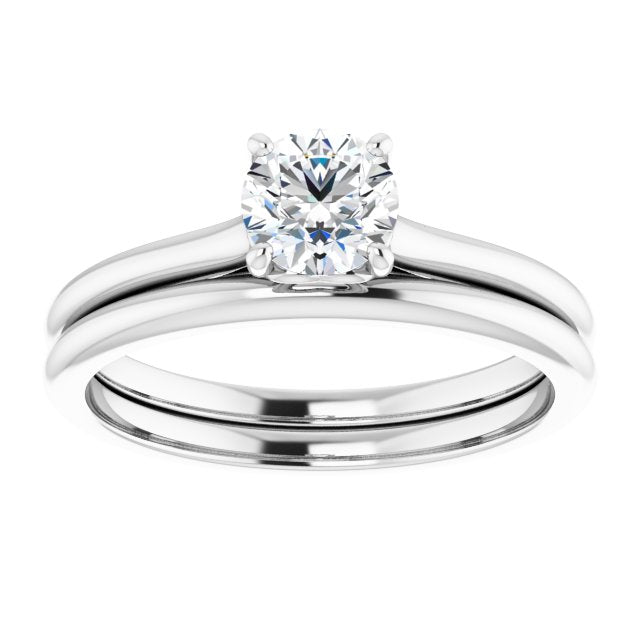 1/2ct Round Brilliant Moissanite Solitaire Engagement Ring