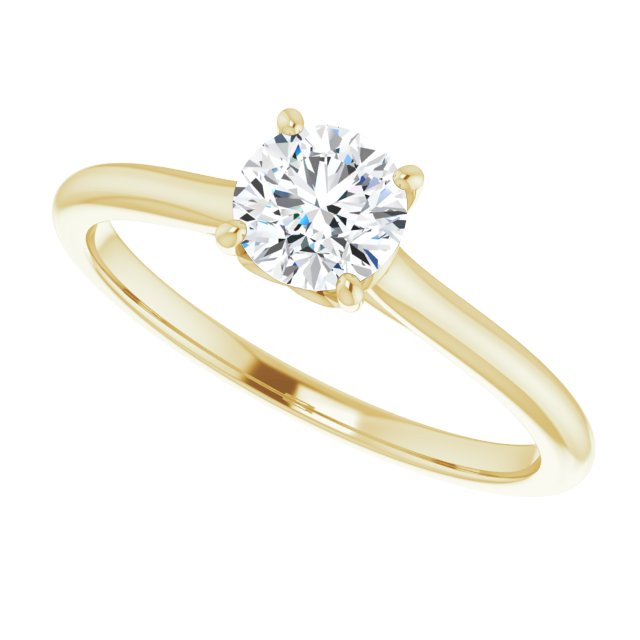 1/2ct Round Brilliant Moissanite Solitaire Engagement Ring