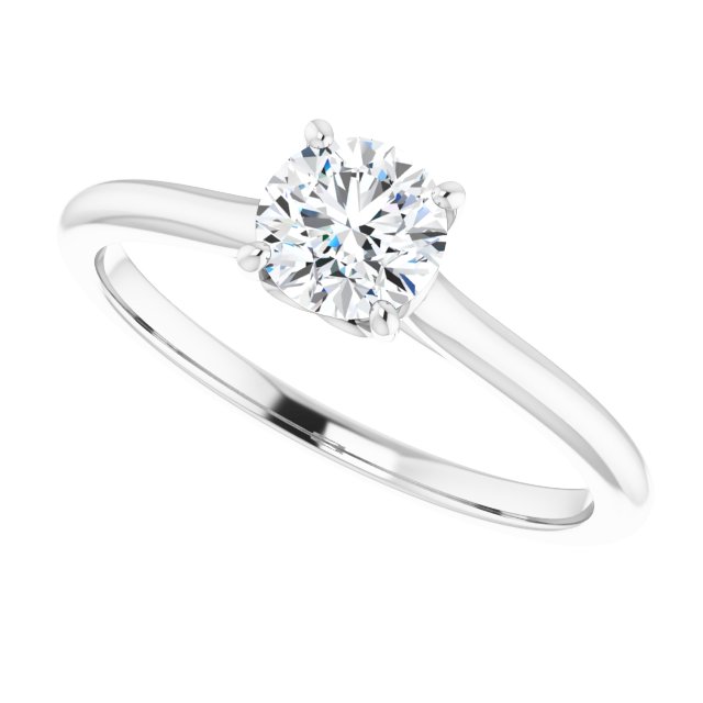 1/2ct Round Brilliant Moissanite Solitaire Engagement Ring