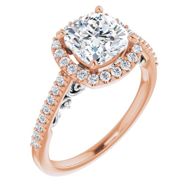 2.46 Carat Cushion Cut Moissanite Vintage Ring