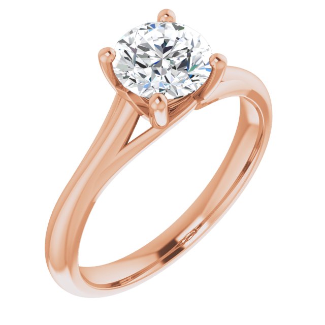 One Carat Carat Round Brilliant Moissanite Solitaire Ring