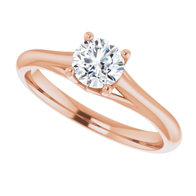 Half Carat Round Brilliant Moissanite Solitaire Ring