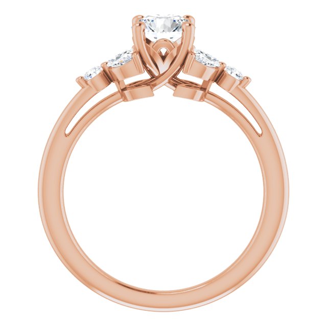 Round Brilliant and Marquise Moissanite Nature-Inspired Engagement Ring