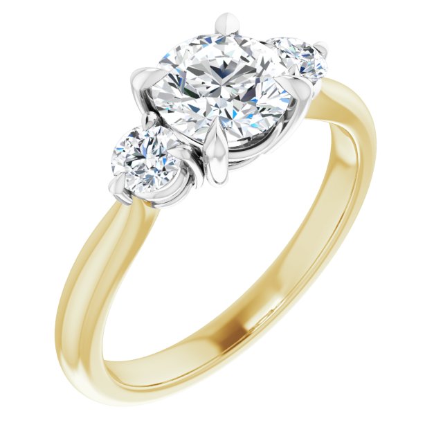 1.30ct Carat Round Brilliant Moissanite Three Stone Engagement Ring