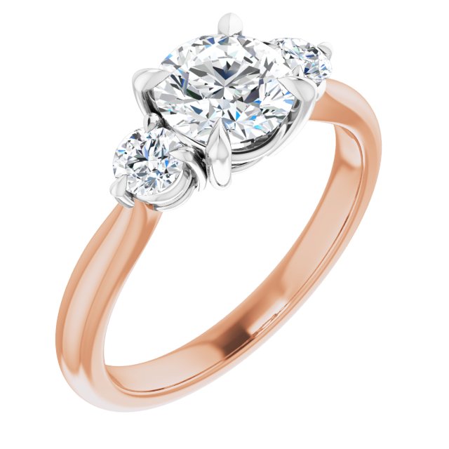 1.30ct Carat Round Brilliant Moissanite Three Stone Engagement Ring