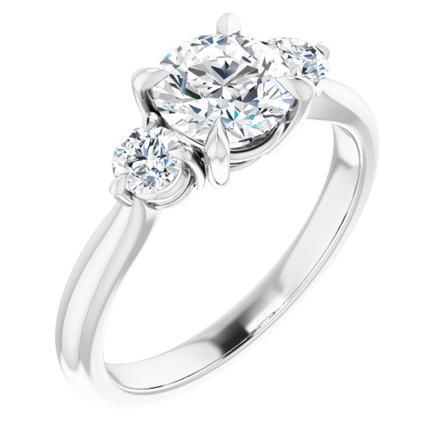1.30ct Carat Round Brilliant Moissanite Three Stone Engagement Ring