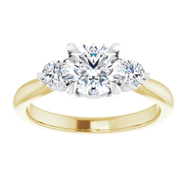 1.30ct Carat Round Brilliant Moissanite Three Stone Engagement Ring