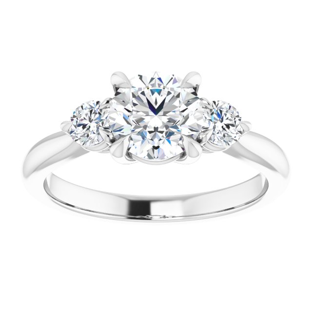 1.30ct Carat Round Brilliant Moissanite Three Stone Engagement Ring