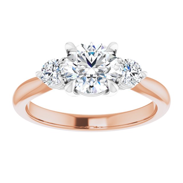 1.30ct Carat Round Brilliant Moissanite Three Stone Engagement Ring