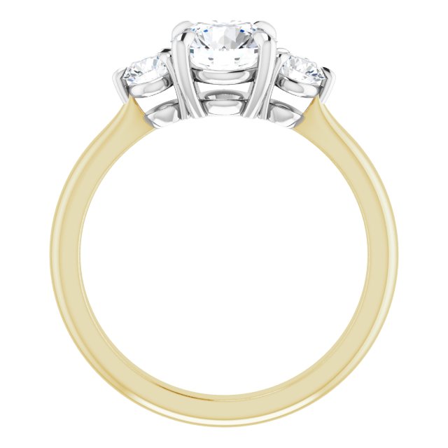 1.30ct Carat Round Brilliant Moissanite Three Stone Engagement Ring