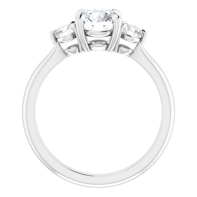 1.30ct Carat Round Brilliant Moissanite Three Stone Engagement Ring