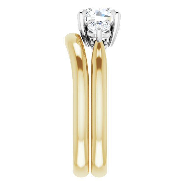 1.30ct Carat Round Brilliant Moissanite Three Stone Engagement Ring
