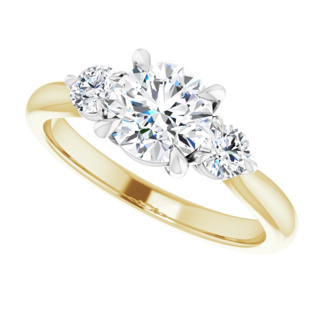 1.30ct Carat Round Brilliant Moissanite Three Stone Engagement Ring