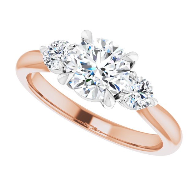 1.30ct Carat Round Brilliant Moissanite Three Stone Engagement Ring