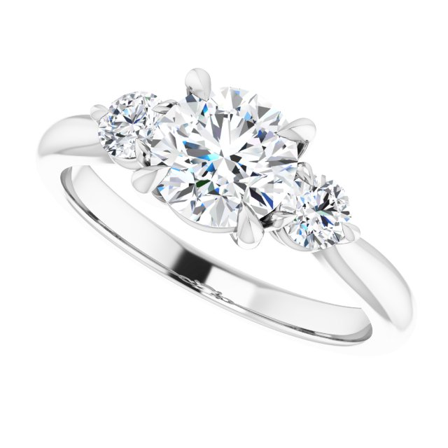1.30ct Carat Round Brilliant Moissanite Three Stone Engagement Ring
