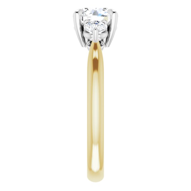 1.30ct Carat Round Brilliant Moissanite Three Stone Engagement Ring