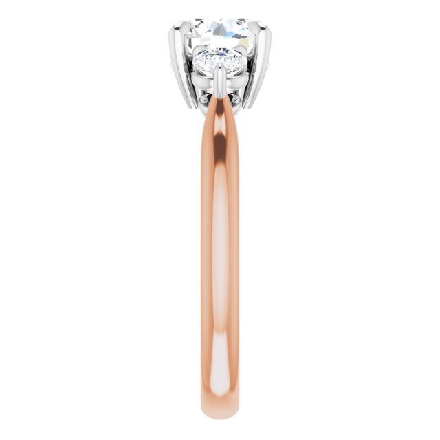 1.30ct Carat Round Brilliant Moissanite Three Stone Engagement Ring