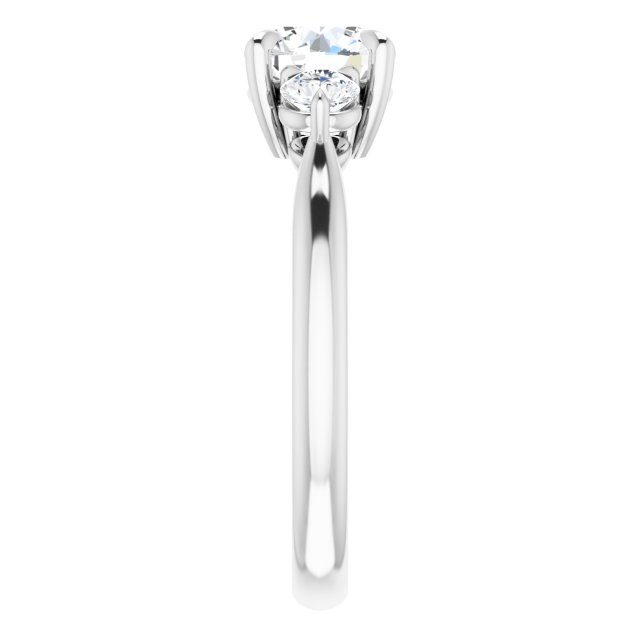 1.30ct Carat Round Brilliant Moissanite Three Stone Engagement Ring