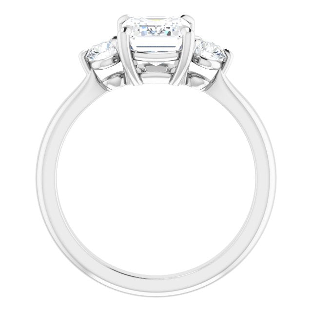 2.00ct Carat Emerald Moissanite Three Stone Engagement Ring