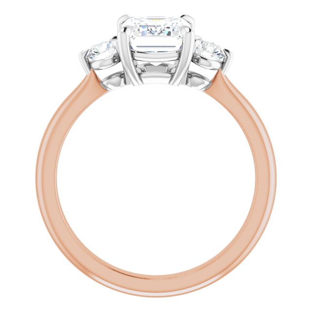 2.00ct Carat Emerald Moissanite Three Stone Engagement Ring